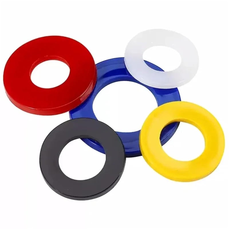 Faucet Washers 200pcs Multiple Colors Nylon Flat Spacer Plastic Washer O-Ring Screw Gasket Insulation Spacer M2~m20(Blue,M5x10x1mm) - Image 3