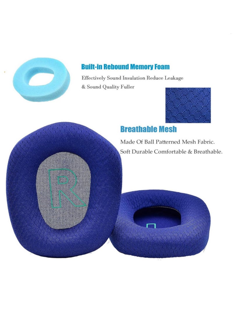 Replacement Memory Foam Ear Pads Headband Cushion for Logitech G733 Breathable Mesh Earmuffs, Comfortable Repair Parts (2 Earpads + 1 Headband) Blue  - Image 5