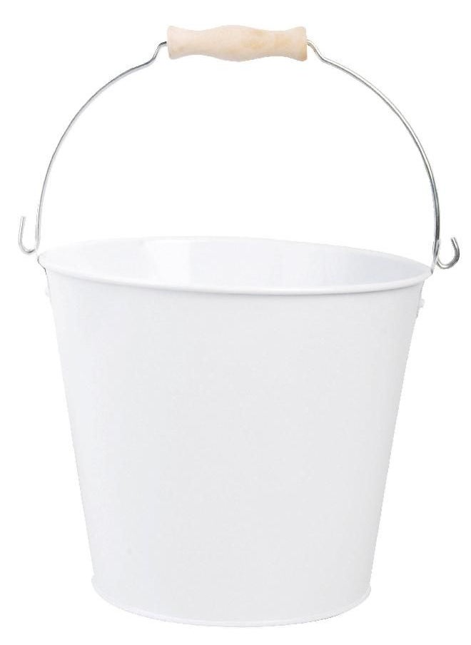 Esschert Design Esschert Design USA White Metal Bucket with Wood Handle (RD23)  - Image 1