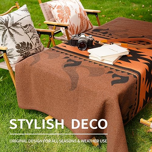 ACUSHLA Merino Wool Blanket - Soft Warm Thick Washable Large Bed Couch Camping Outdoor Travel Throw Blanket All Seasons, Flame Brown 79X63 - Image 3