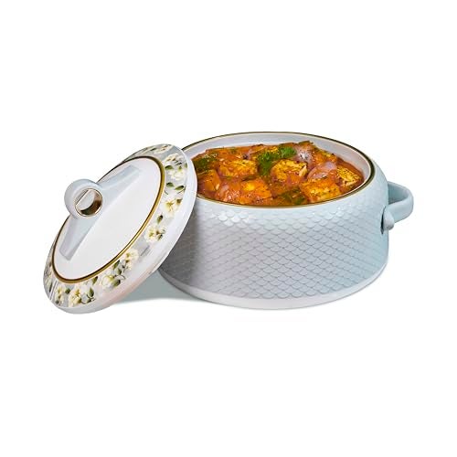 Nayasa Coral Insulated Inner Stainless Steel Casserole- 1500 ML | Serving Bowl with Lid | Hot Pot for Kitchen | Roti Box | Grey - Image 1