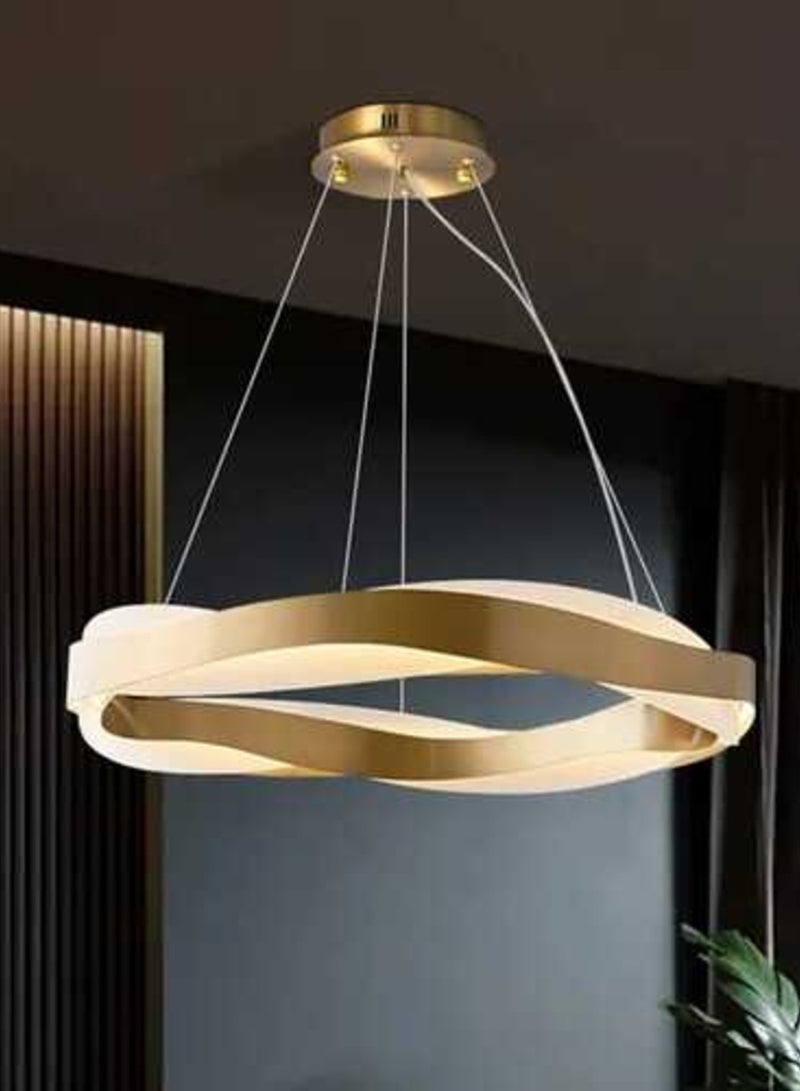 Loquat Modern Golden Acrylic Ceiling Chandeliers, 3 LED Lights - Image 2
