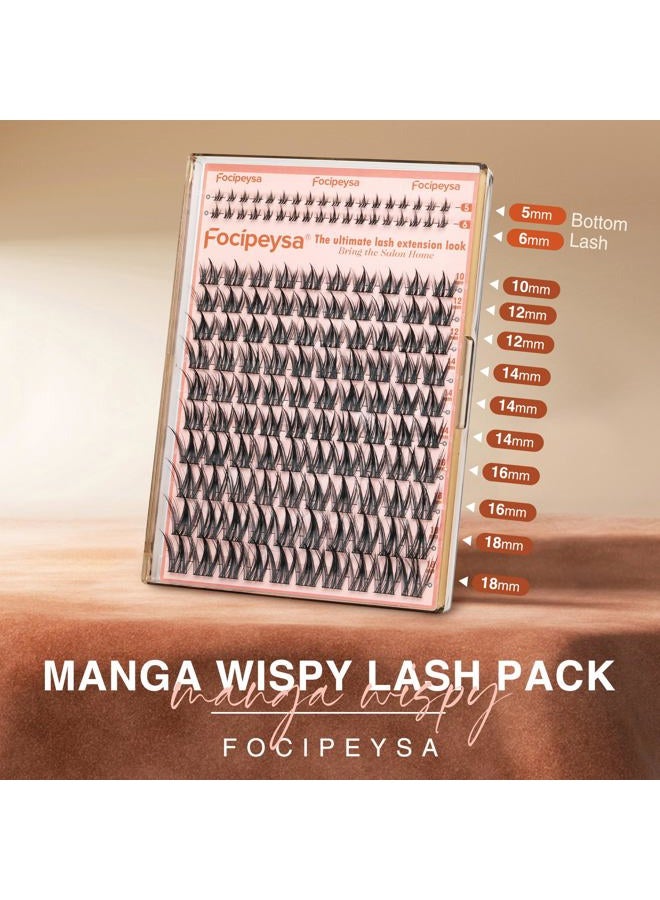 Focipeysa Natural Eyelash Clusters Spiky Lash Clusters 120 PCS Lashes Extensions with Bottom Lashes 8-16mm CD Curly Individual Lash Clusters Wispy DIY Lash Extension at Home - Image 3