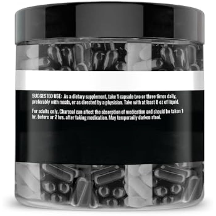 Earthborn Elements Activated Charcoal Capsules, 200 Capsules, Odorless & Non-Toxic Powder - Image 4