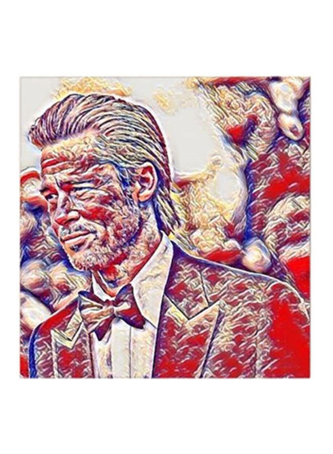 RYN Brad Pitt MDF Wall Art Multicolour 30x0.5x30cm - Image 1