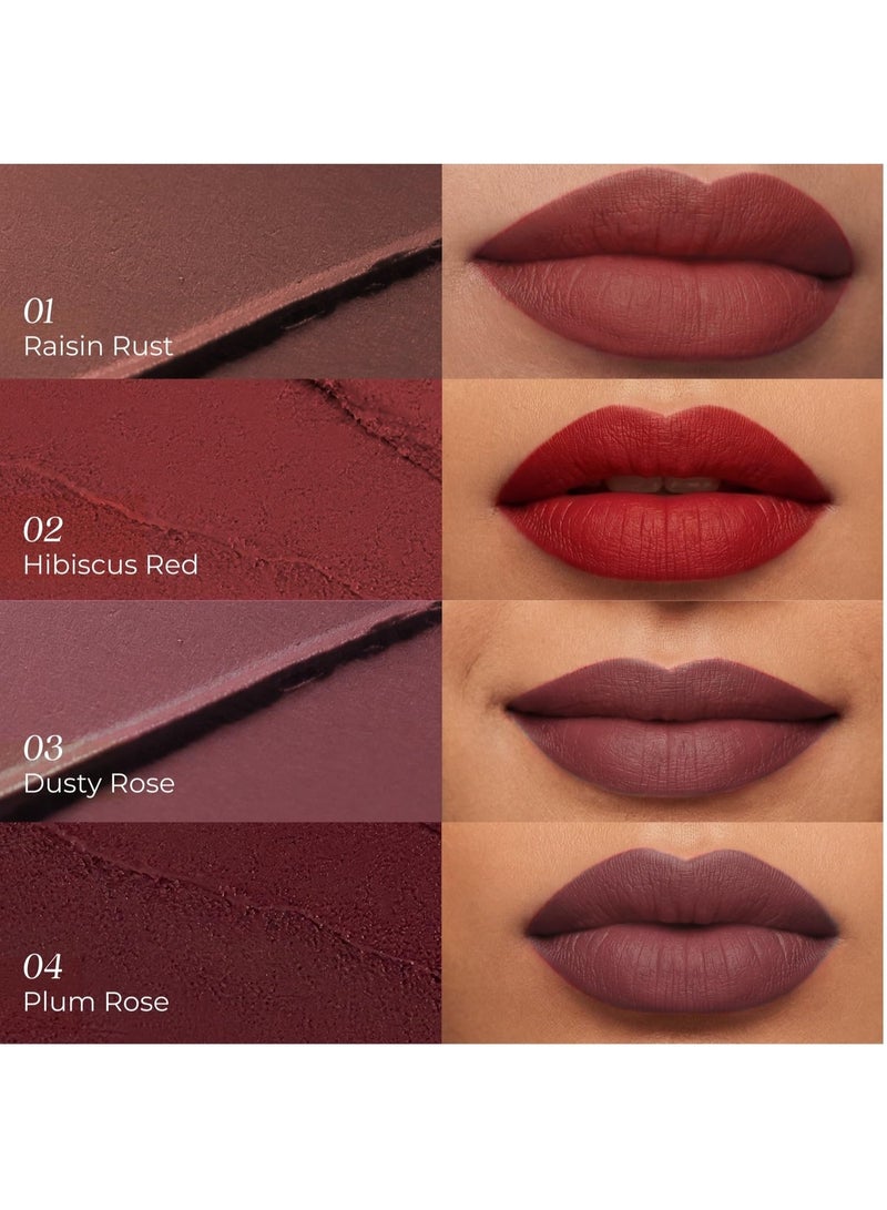 Just Herbs Herb Enriched Matte Liquid Lipstick | Set of 4 | Ayurvedic Lipstick for Women | Hydrating & Lightweight | Long Lasting (Deeps and Reds) - Image 2