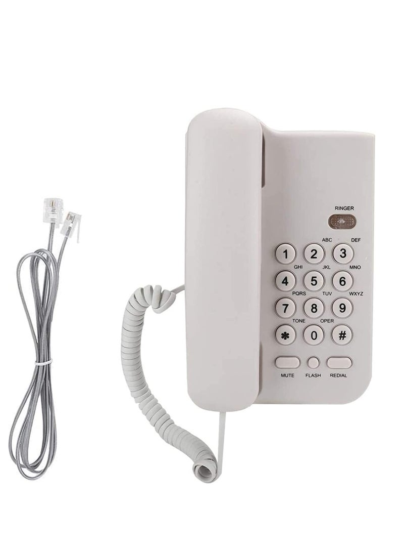 Landline Corded Telephone, No AC Power Required Wired, Retro Classical , Big Button for Hotel Home Office, for KX T3026CID Basic(White) - Image 4