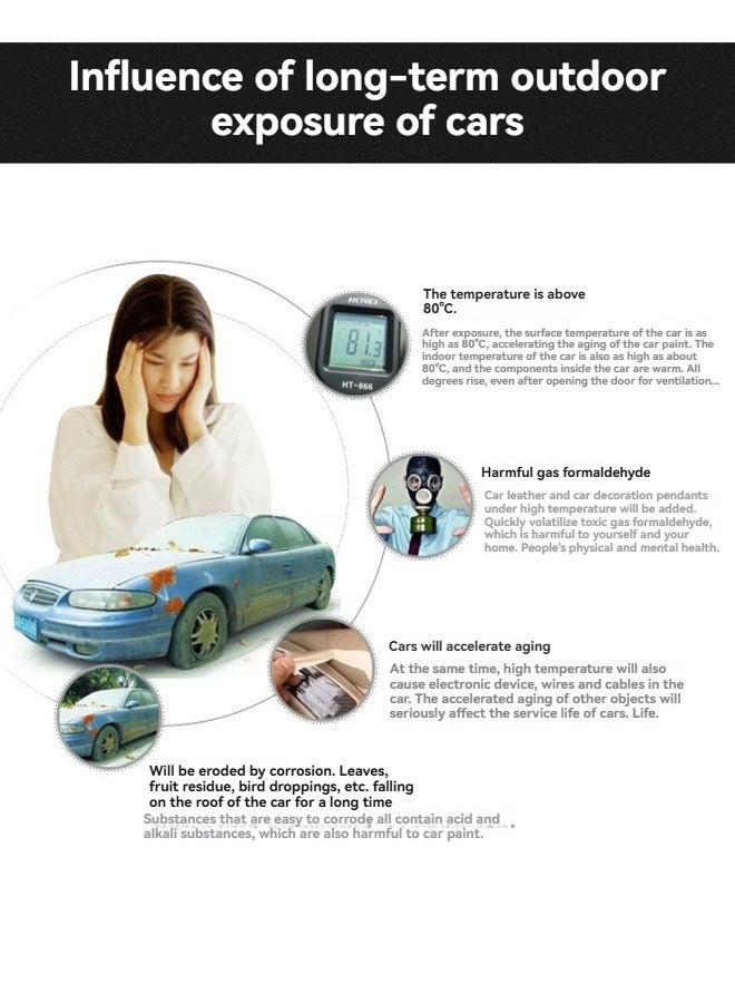 M MIAOYAN Fully automatic remote control car sunshade sun protection umbrella sun protection car cover mobile carport - Image 4