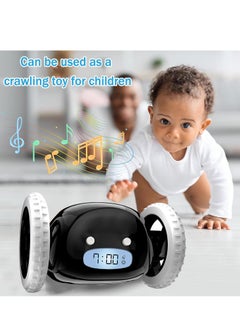 GUDOO Digital Alarm Clock Loud Alarm Clock with Wheels for Heavy Sleepers Adults Kids Teens Bedroom Run Away Annoying Jump Roll Digital- Funny Gift Black  - Image 4