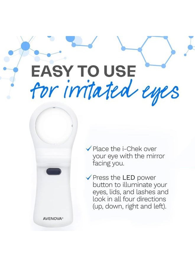 Avenova - i-Chek by Avenova – An Illuminated, Magnifying Eyelid & Eyelash Mirror for Blepharitis, Chalazion, Styes, Dry Eyes, Contact Lenses, and Lash Extensions - Image 1