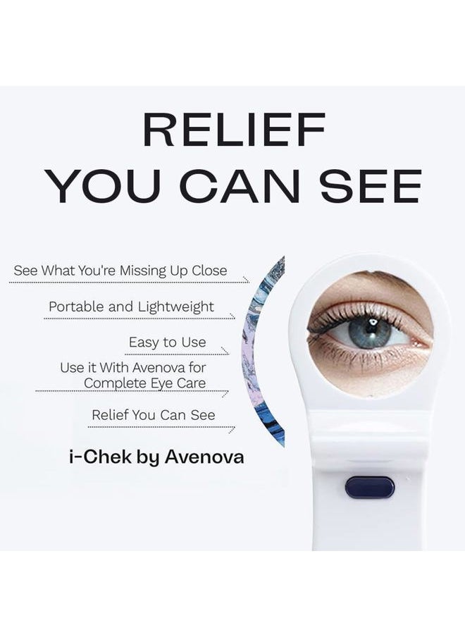 Avenova - i-Chek by Avenova – An Illuminated, Magnifying Eyelid & Eyelash Mirror for Blepharitis, Chalazion, Styes, Dry Eyes, Contact Lenses, and Lash Extensions - Image 1