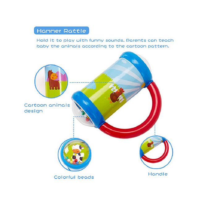 Goodway Baby Toys Rattle Teething Orange and Green - 8 Pieces - Image 2