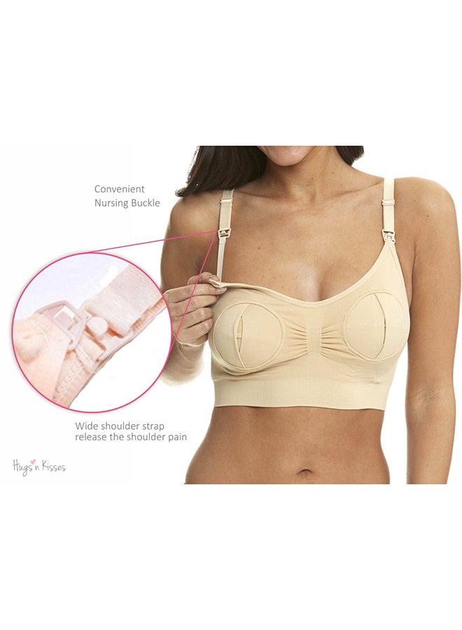 Pumping / Nursing Bra, Small - Beige - Image 3