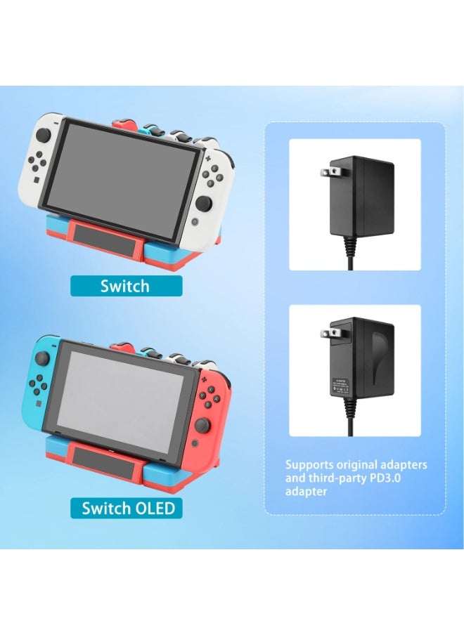 Switch TV Docking Station with Joycon Charger and 4K HDMI, Charging Stand for Switch Controllers with 6 Game Slots