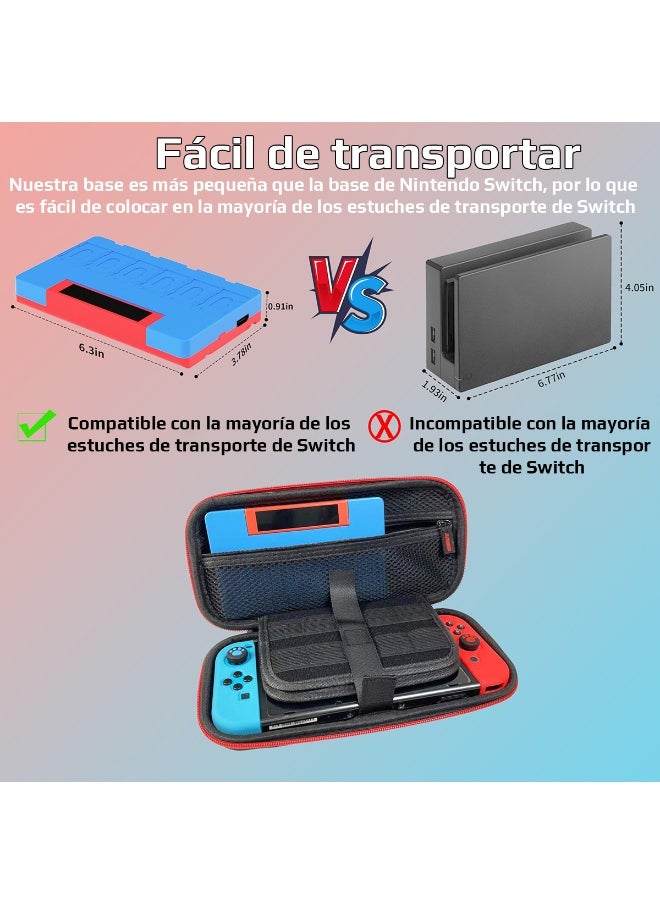 Switch TV Docking Station with Joycon Charger and 4K HDMI, Charging Stand for Switch Controllers with 6 Game Slots