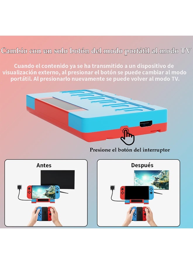 Switch TV Docking Station with Joycon Charger and 4K HDMI, Charging Stand for Switch Controllers with 6 Game Slots