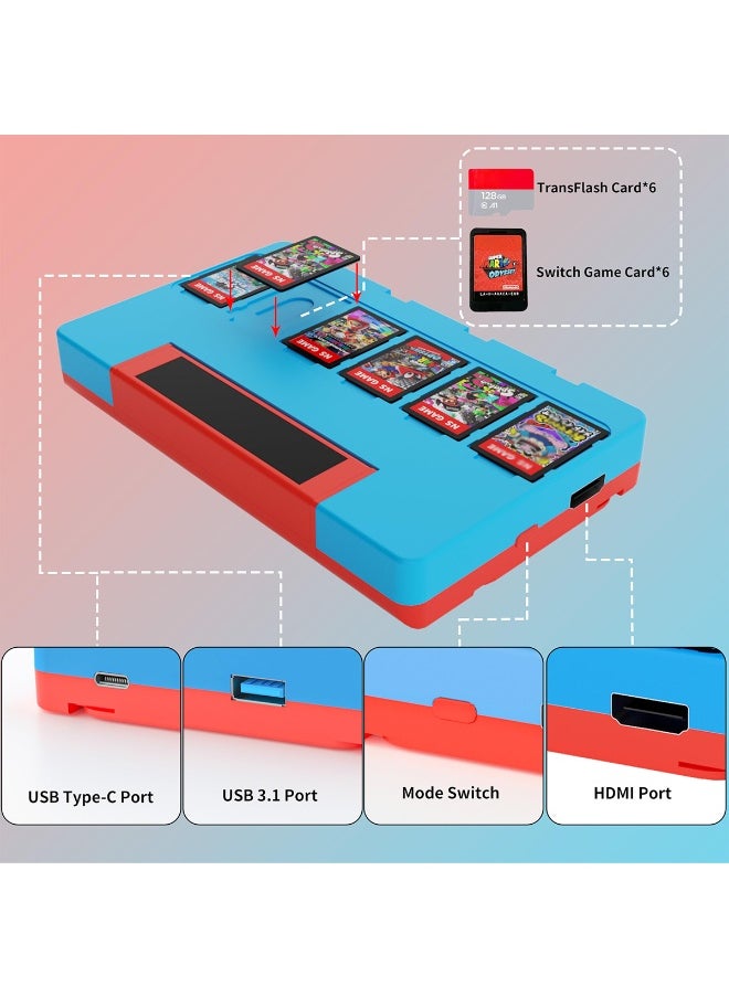 Switch TV Docking Station with Joycon Charger and 4K HDMI, Charging Stand for Switch Controllers with 6 Game Slots