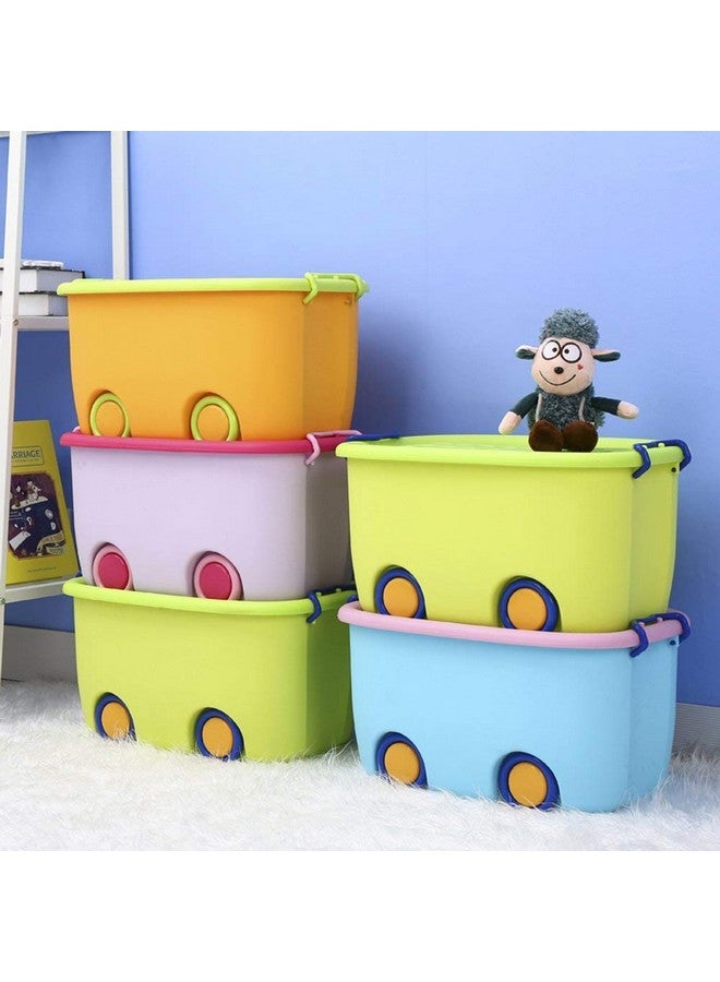 Ash & Roh® Large Plastic Stackable Toy Chest Organizer Storage Rectangular Box with Lid for Kids, Multicolor (1 STORAGE BOX) - Image 4