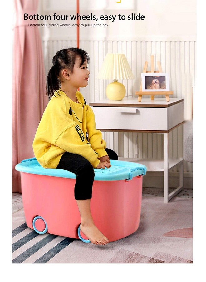 Ash & Roh® Large Plastic Stackable Toy Chest Organizer Storage Rectangular Box with Lid for Kids, Multicolor (1 STORAGE BOX) - Image 2