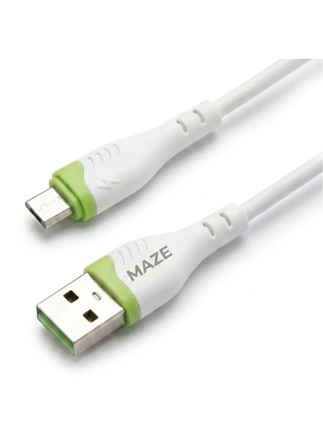 ميذ كابل شحن سريع ونقل بيانات عالي السرعة (20 واط) من USB إلى Micro USB؛ كابل شحن متين من السيليكون مزود بموصلات من سبائك الألومنيوم؛ متوافق مع هواتف أندرويد، والأجهزة اللوحية، وبنوك الطاقة، ومكبرات الصوت، والأجهزة الإلكترونية (طول 1 متر). - Image 1