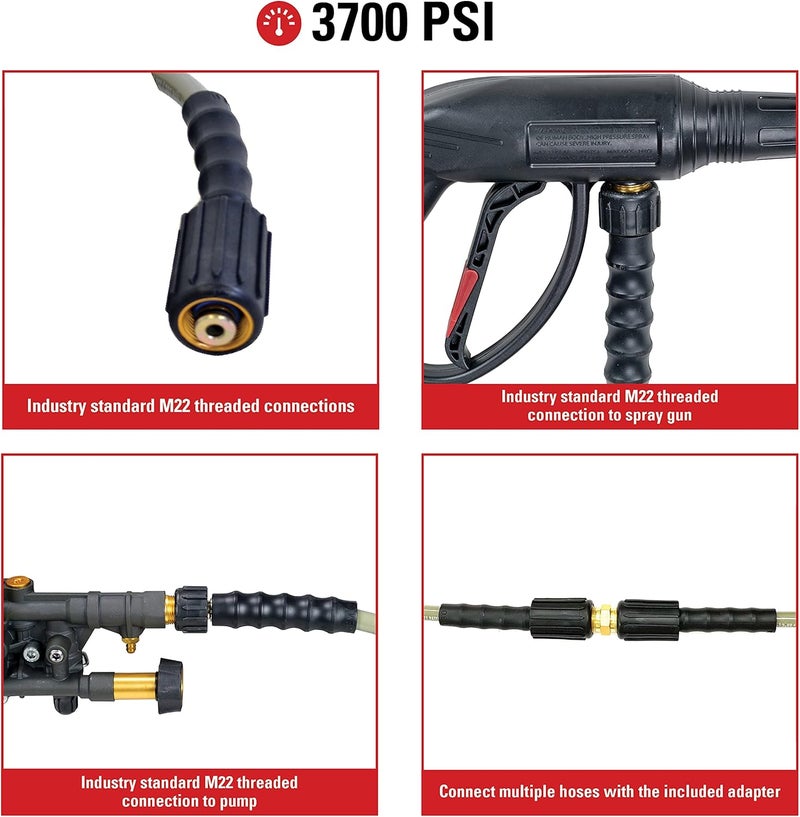 Simpson Cleaning 40225 Morflex Series 3700 PSI Pressure Washer Hose Cold Water Use 516 Inch Inner Diameter 25 Feet Natural - Image 3