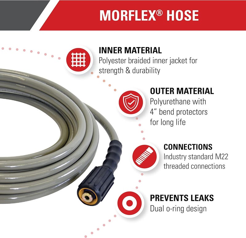 Simpson Cleaning 40225 Morflex Series 3700 PSI Pressure Washer Hose Cold Water Use 516 Inch Inner Diameter 25 Feet Natural - Image 2