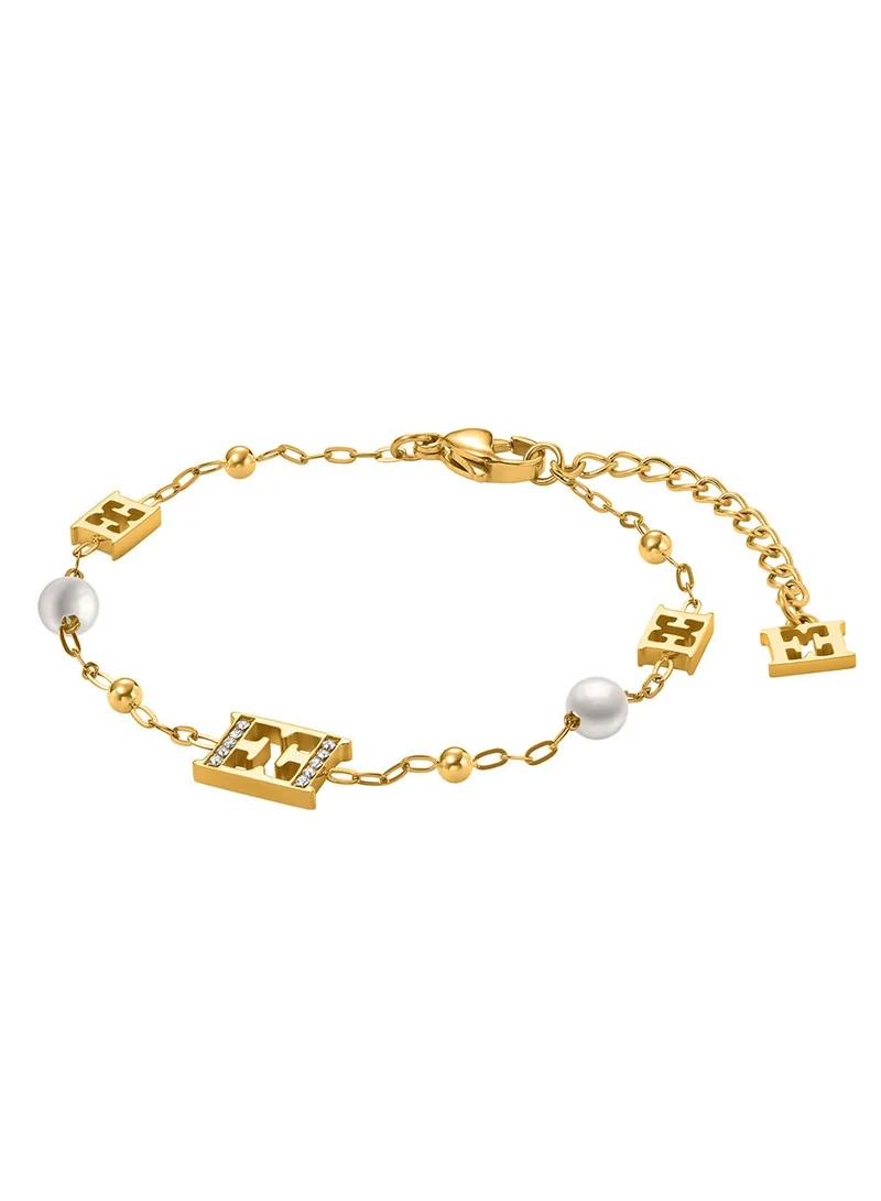إسكادا Florence Bracelet for Women Gold Plating, Beads and Crystals, Crystal-Embedded Logos, Unique Elegance