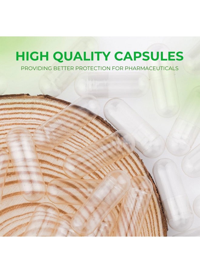 Angtai JN Size 1 Empty Capsules Vegan Plant Based Clear (100 Count) Gluten Free, Non-GMO, Halal Certified Pill Caps Filling Kit with 2 Spoons for Vegetarian DIY Your Own Supplements - Image 3