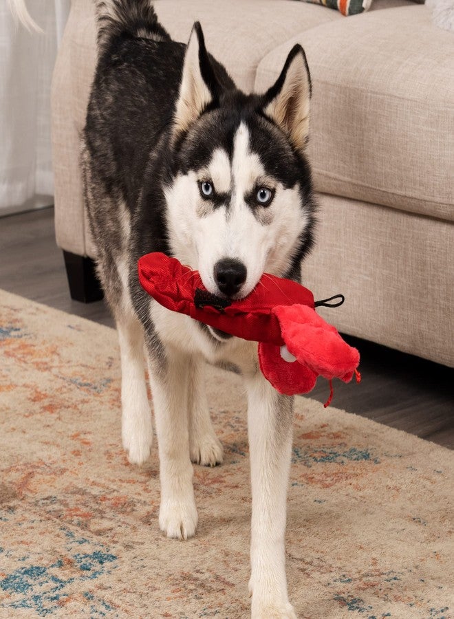 TrustyPup Tough 'N Fun Lobster Squeaky Plush Dog Toy, Chew Guard Technology - Red, Medium - Image 2