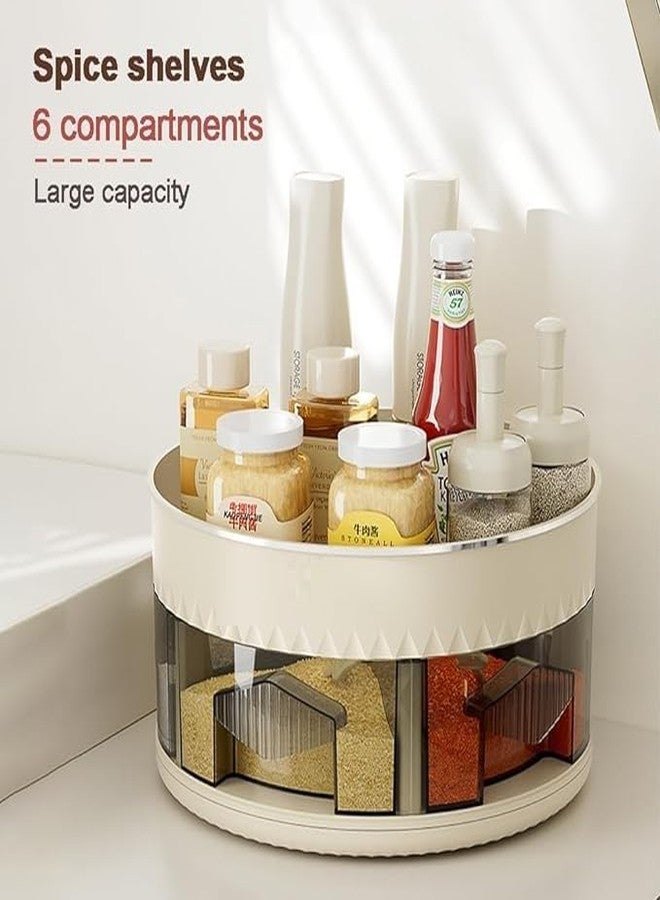 Deoxys Turntable Spice Rack, Space Saving Spinning Rack with Large Capacity - Kitchen Utensils for Cosmetics, Beverages, Toiletries, Tissues, Skin Care, Spices - Image 5