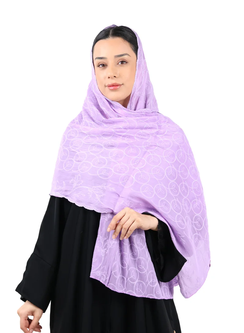 Premium Circle Motif Organza Scarf (Lavender)