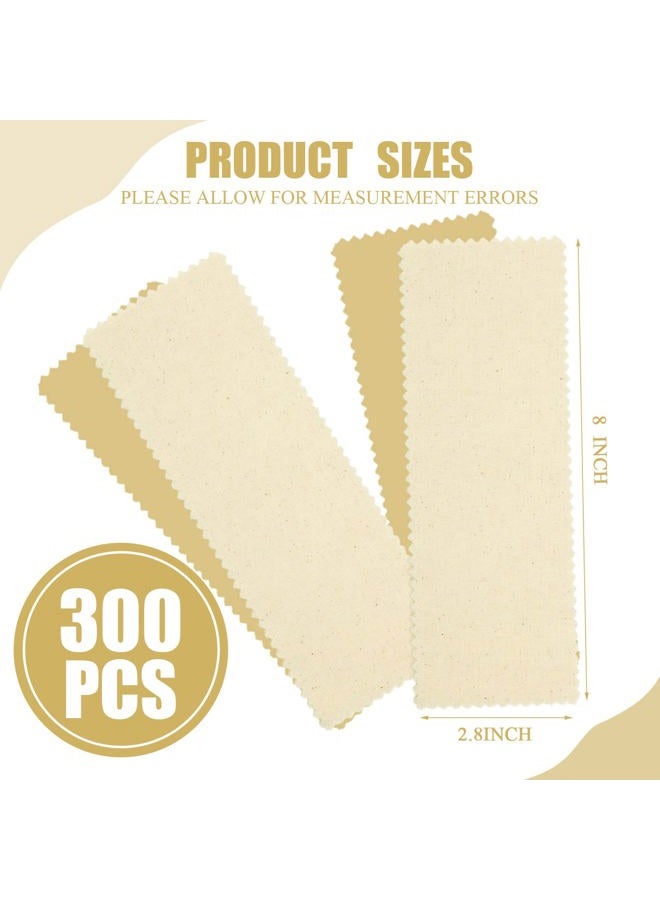 Loopeer 300 Pcs Natural Muslin Epilating Face Wax Strips Hair Removal Eyebrow Precut Body Facial Cotton Wax Cloth Strip for Women Men(8 x 2.8 Inch)  - Image 2