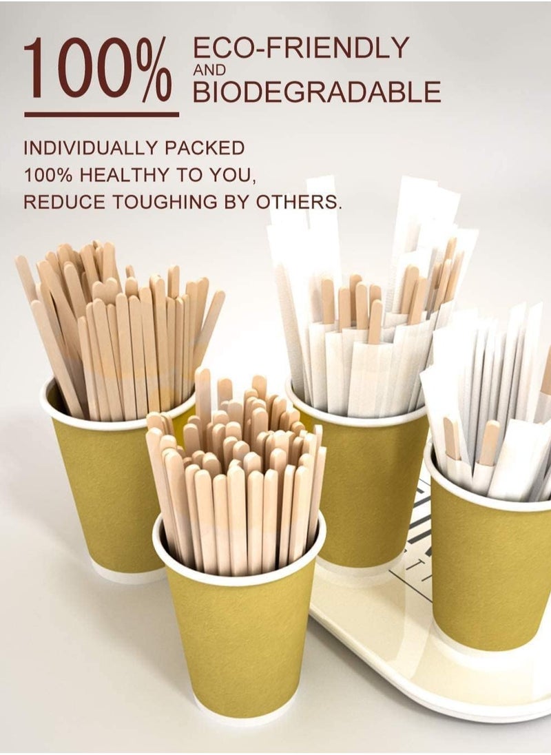 Generic - Exceptional Bamboo Stirring Sticks Set for Coffee and Cocktails, 200 Pieces Designed for Single Use and Individually Wrapped for Hygiene and Style - Image 1