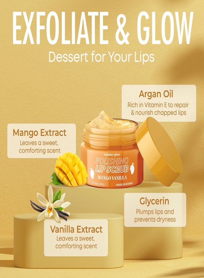 Sundae Glow سكراب شفاه مانجو فانيليا سونداي جلو - مختبر من قبل أطباء الجلد، مضاد للشيخوخة، عناية بالبشرة الكورية، تقشير عميق وترطيب - شفاه ناعمة، رطبة، وممتلئة - جمال نظيف، نباتي، غير معدل وراثيًا - 1 عبوة - Image 4