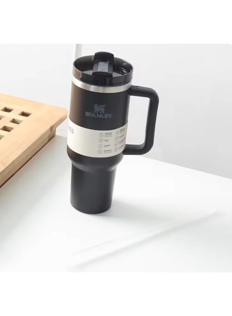 Stanley 1.18L Vacuum Insulated Stainless Steel Flostat Quincher Tumbler with Lid and Straw for Water or Iced Tea, Coffee Juice, Smoothies, etc.