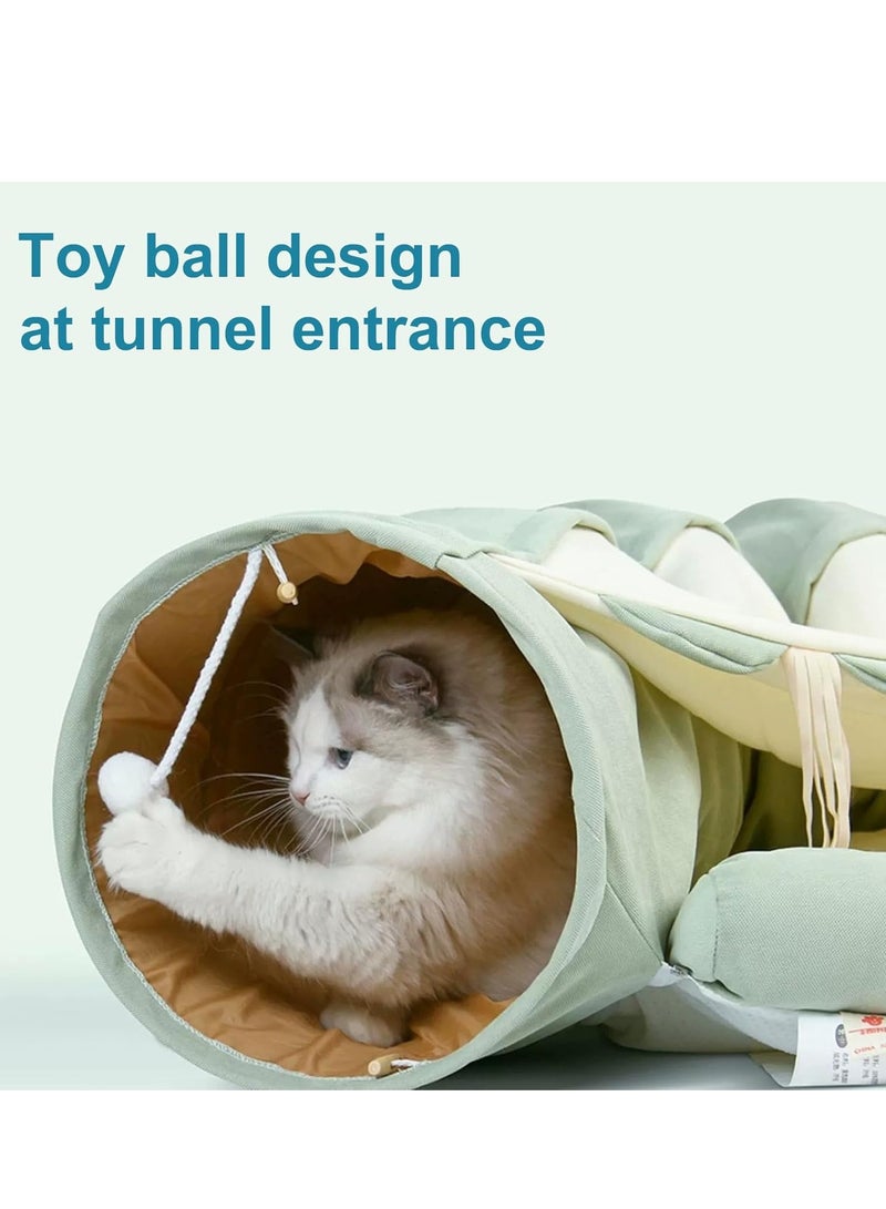 A.M Cat Tunnel Bed,Removable and Washable Cat Toys Tunnel, Premium Multifunction 2-in-1 Pet Tunnel Tube 4 Colors (Green, Matcha) - Image 5