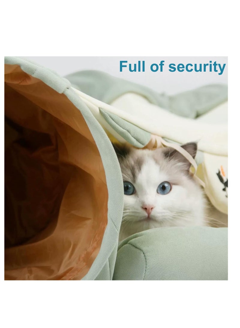 A.M Cat Tunnel Bed,Removable and Washable Cat Toys Tunnel, Premium Multifunction 2-in-1 Pet Tunnel Tube 4 Colors (Green, Matcha) - Image 4