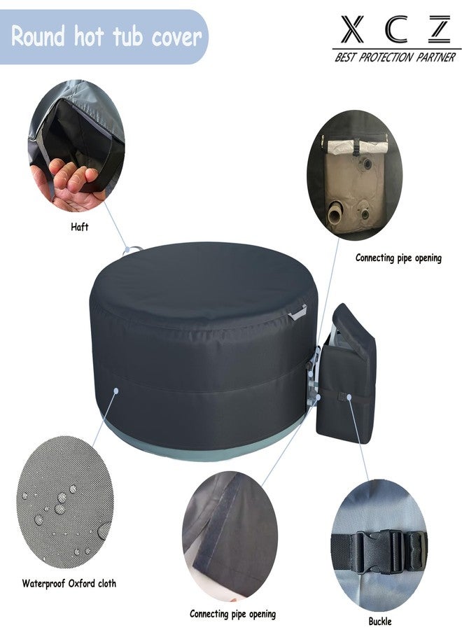 XCZ Hot Tub Cover, Round Hot tub Cover, Insulated, Energy efficient, Thermal Cover, Full Cover, with Outdoor spa Pump Cover, Suitable for 77 * 77 * 28inch Round spa (Black, Cover only) - Image 3