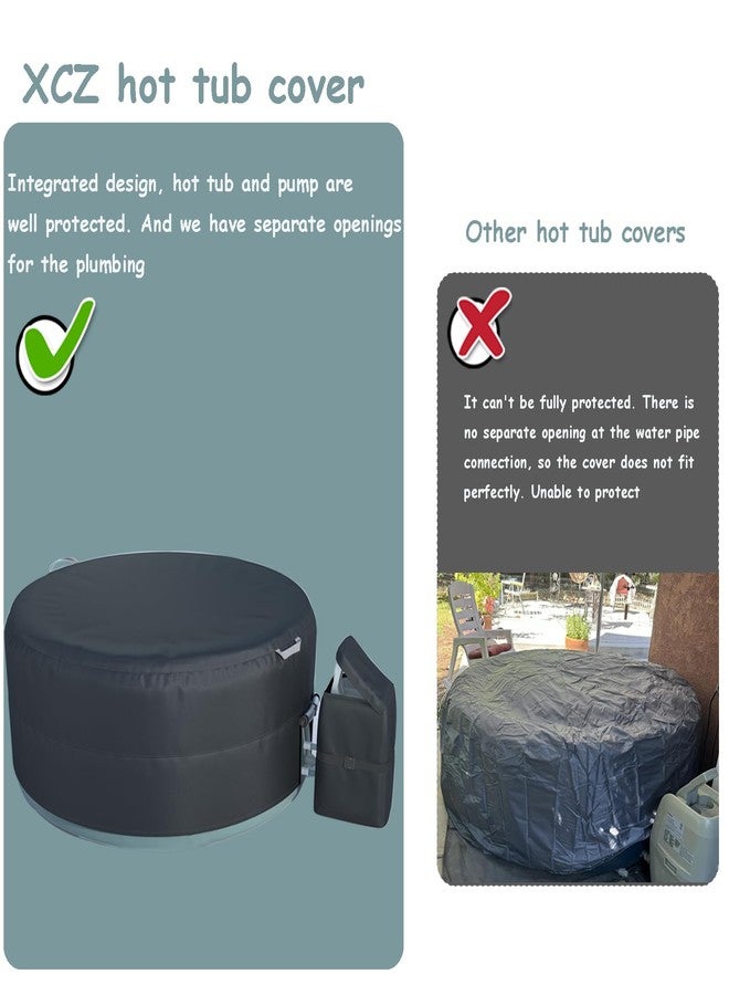 XCZ Hot Tub Cover, Round Hot tub Cover, Insulated, Energy efficient, Thermal Cover, Full Cover, with Outdoor spa Pump Cover, Suitable for 77 * 77 * 28inch Round spa (Black, Cover only) - Image 5