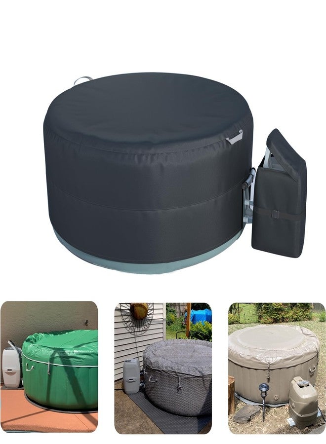 XCZ Hot Tub Cover, Round Hot tub Cover, Insulated, Energy efficient, Thermal Cover, Full Cover, with Outdoor spa Pump Cover, Suitable for 77 * 77 * 28inch Round spa (Black, Cover only) - Image 1