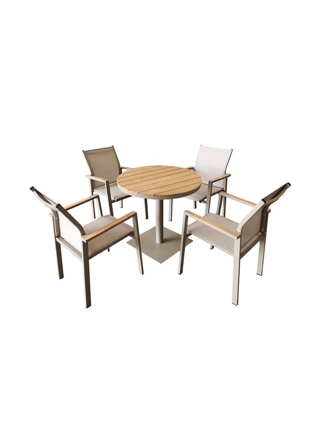 Suncoast Hamilton Dining Set 4-Seater- Beige  - Image 1