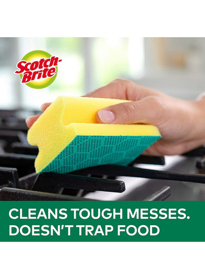Scotch Brite 2-Piece Fresh Heavy Duty Nail Saver Scrub Sponge Yellow and Green UU010950564 - Image 3