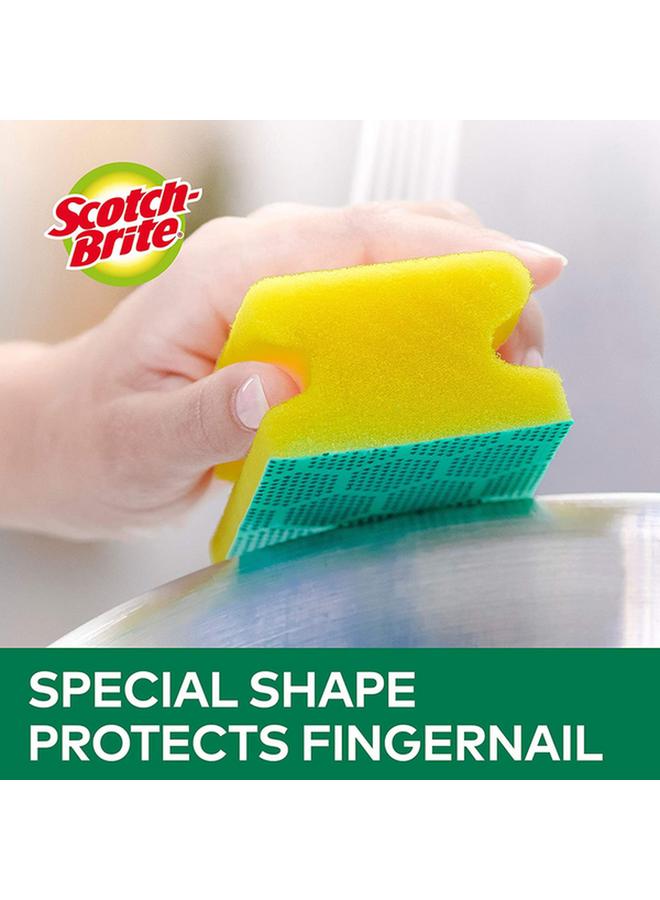 Scotch Brite 2-Piece Fresh Heavy Duty Nail Saver Scrub Sponge Yellow and Green UU010950564 - Image 5