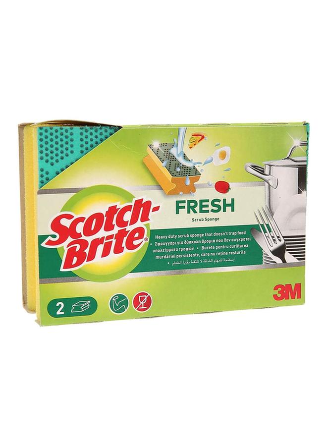 Scotch Brite 2-Piece Fresh Heavy Duty Nail Saver Scrub Sponge Yellow and Green UU010950564 - Image 1