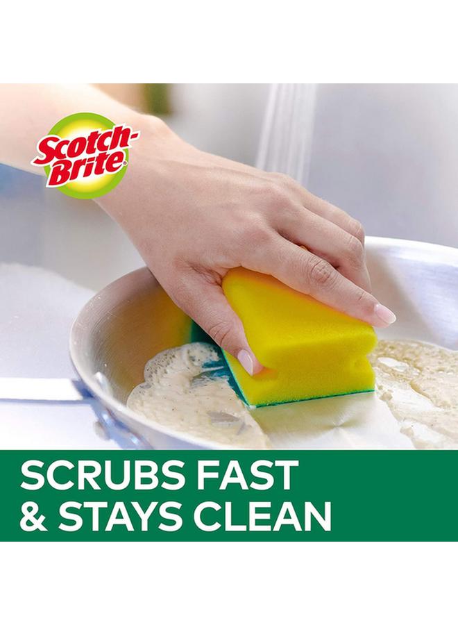 Scotch Brite 2-Piece Fresh Heavy Duty Nail Saver Scrub Sponge Yellow and Green UU010950564 - Image 4