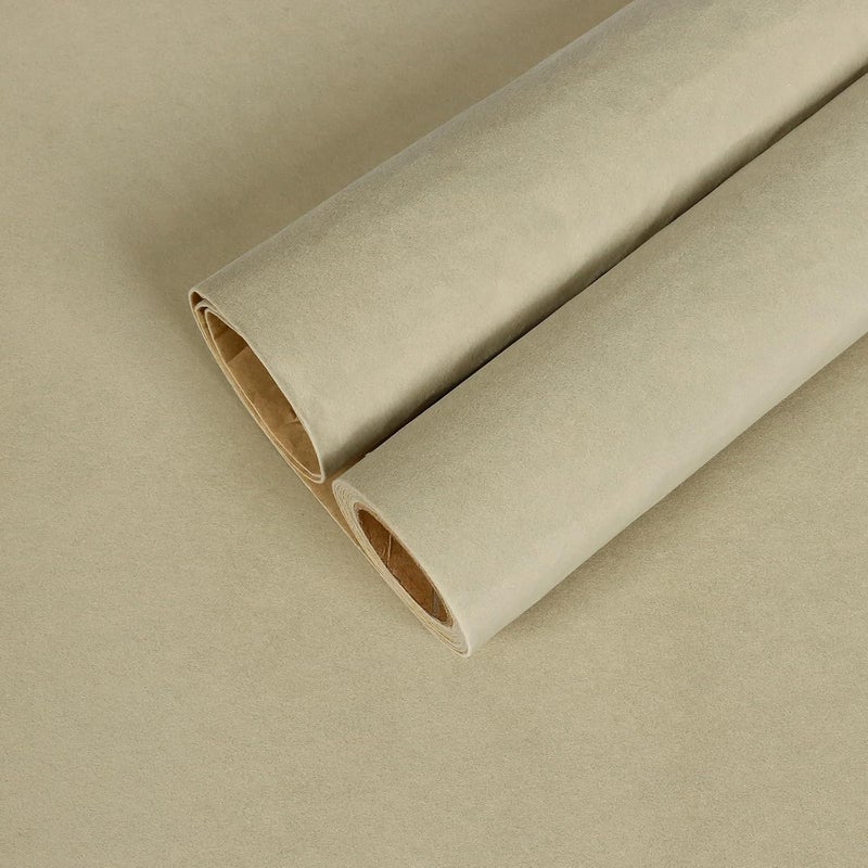 CHIHUT 12”x100” Beige Self Adhesive Velvet Flocking Liner for Jewelry Drawer Craft Fabric Velvet Contact Paper Peel and Stick Soft Durable Felt Velvet Drawer Liner Sticker for DIY Projects Furniture - Image 1