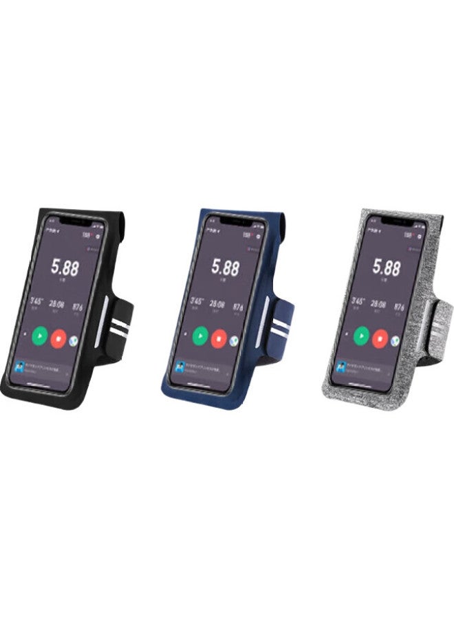 Keep Armband Phone Holder For Running, Fitness, Touchscreen, Ultra-Thin, Sweat-Proof, Waterproof, Non-Slip, Adjustable, Navy Blue - Image 3