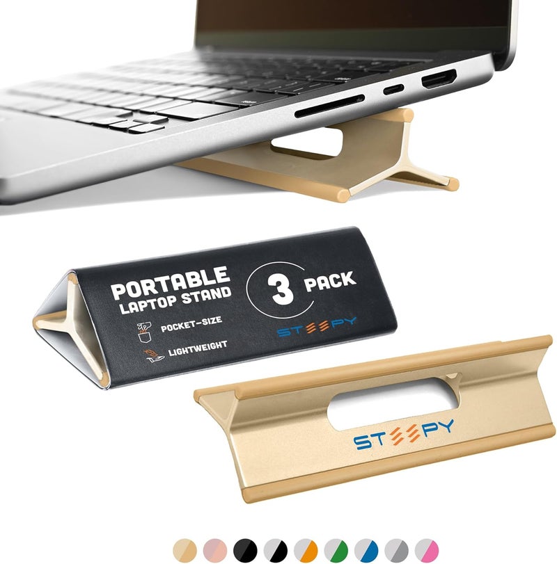 Steepy Adjustable Laptop Riser - 3 Height Computer Stand for Desk - Portable Laptop Stand - Image 1