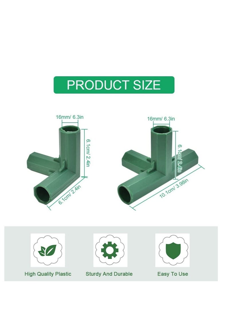 Y&D - 12 PCS Fitting, 16mm 4Pcs 4 Way Heavy Duty Greenhouse Frame Connectors & 8Pcs 3 Connector, Suitable for Gardening Connectors, Grape Trellis Sunscreen Shed - Image 1