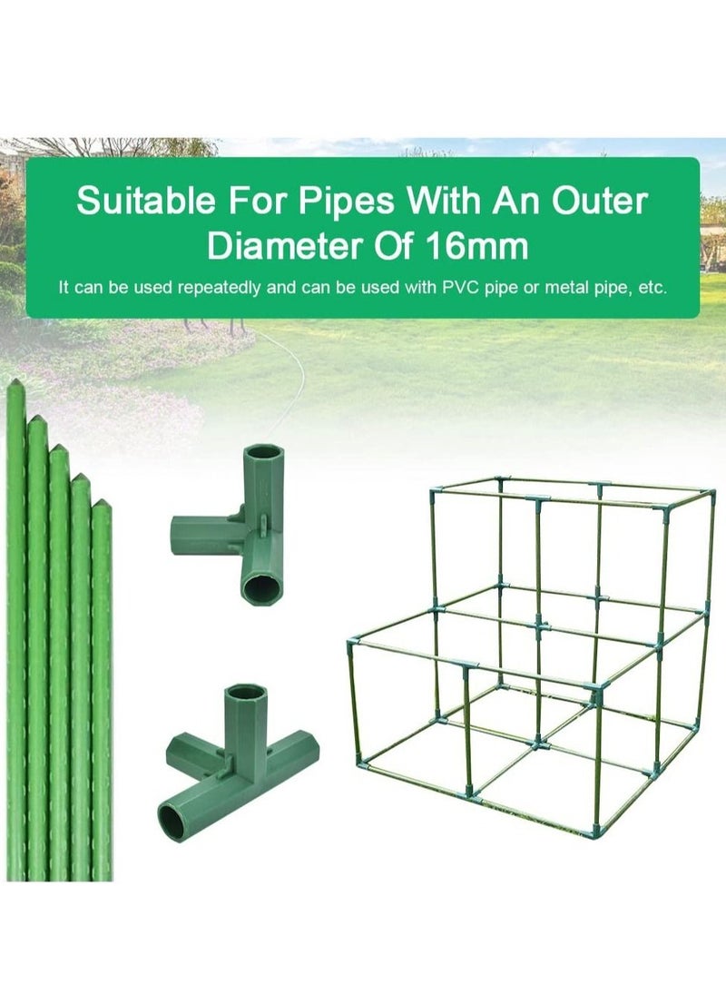 Y&D - 12 PCS Fitting, 16mm 4Pcs 4 Way Heavy Duty Greenhouse Frame Connectors & 8Pcs 3 Connector, Suitable for Gardening Connectors, Grape Trellis Sunscreen Shed - Image 1